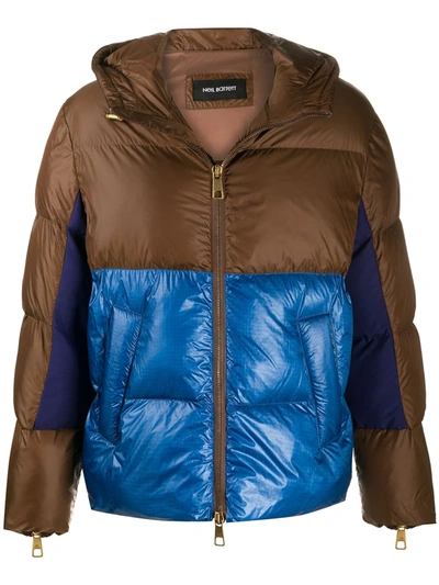 Shop Neil Barrett Hooded Puffer Jacket In Brown