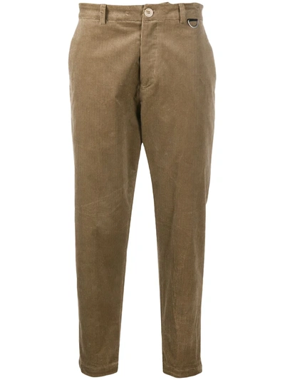 Shop Low Brand Corduroy Tapered-leg Trousers In Neutrals