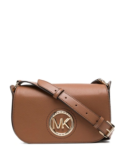 Shop Michael Michael Kors Beck Shoulder Bag In Marrone/multicolor