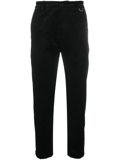 Shop Low Brand Corduroy Tapered-leg Trousers In Black