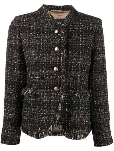 Shop Seventy Boucle Long-sleeve Jacket In Black