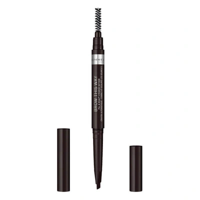 Shop Rimmel Brow This Way Fill And Sculpt Eyebrow Definer 0.4g (various Shades) In Soft Black