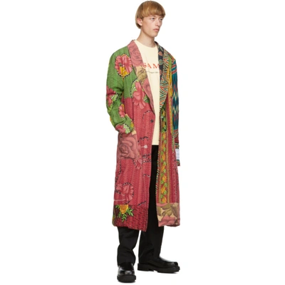 Shop Mr Saturday Mr. Saturday Ssense Exclusive Multicolor Patchwork Robe Coat In Assorted