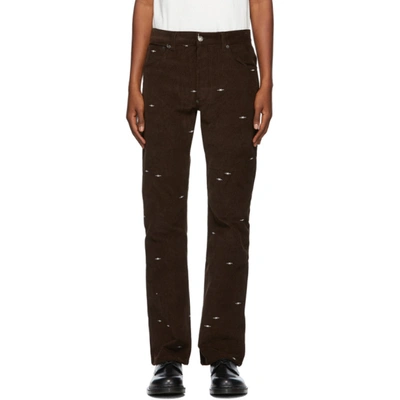 Shop Phipps Brown Corduroy Star Logo Trousers In Bark Brown