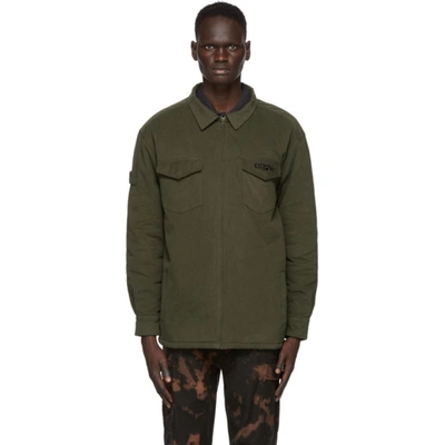 Shop 032c Khaki Twill Military Shirt In Green