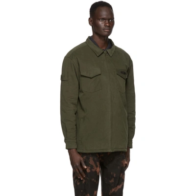Shop 032c Khaki Twill Military Shirt In Green