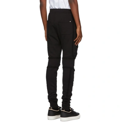 Shop Balmain Black Raw Edge Lounge Pants In 0pa Noir