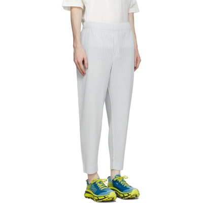 Shop Issey Miyake Grey Pleated Mc June Trousers In 10 Platinum