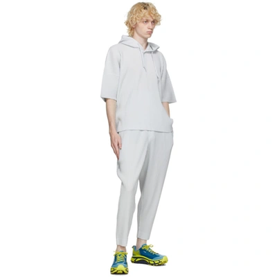 Shop Issey Miyake Grey Pleated Mc June Trousers In 10 Platinum