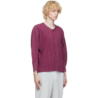 Shop Issey Miyake Homme Plisse  Purple Pleated Mc July Shirt In 81 Magenta
