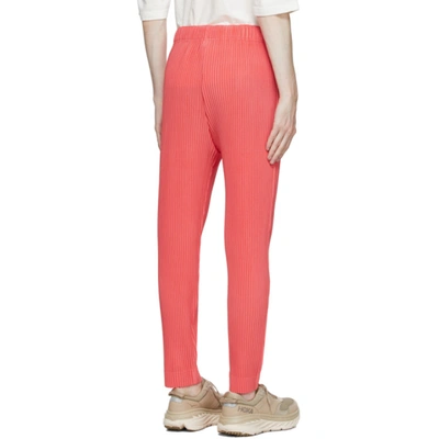 Shop Issey Miyake Pink New Colorful Basics 2 Trousers In 22 Brtcoral