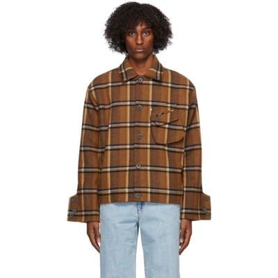 Shop Ader Error Brown Wool Menard Jacket