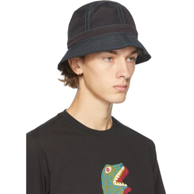 Shop Ps By Paul Smith Black Nylon Canvas Bucket Hat In Black 79