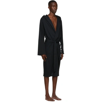 Shop Hugo Boss Boss Black Identity Hooded Robe In 001 Black