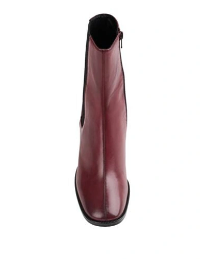 Shop Bruno Premi Woman Ankle Boots Burgundy Size 10 Calfskin In Red