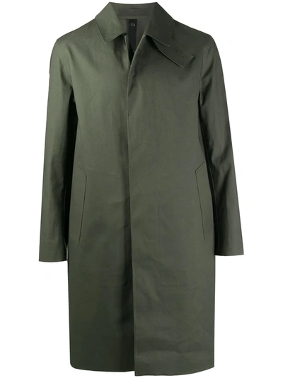 Shop Mackintosh Oxford Single-breasted Car Coat In Green