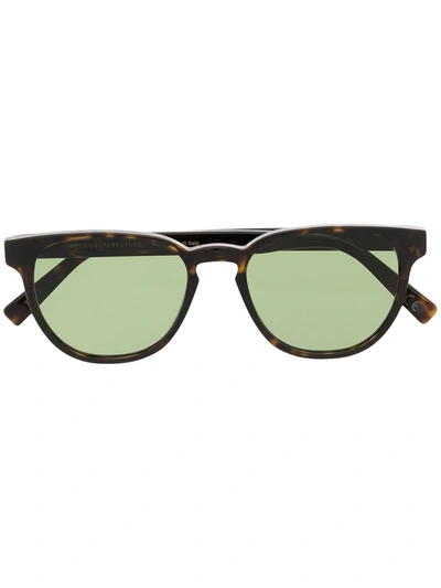 Shop Retrosuperfuture Tortoiseshell Round-frame Sunglasses In Brown