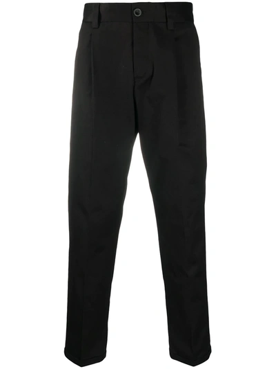 Shop Pt01 Cropped Straight-leg Trousers In Black