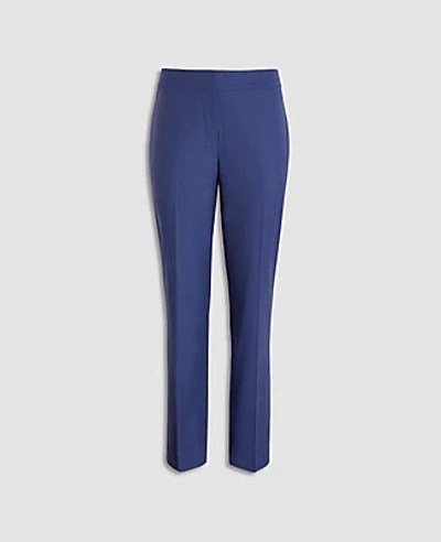 Shop Ann Taylor The Straight Pant In Tropical Wool - Curvy Fit In Dusk Indigo