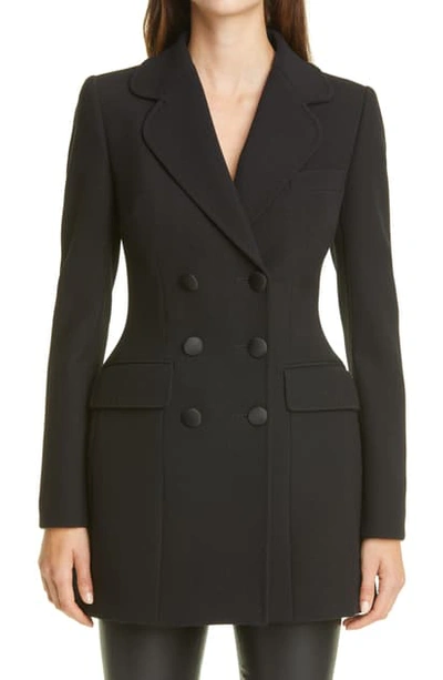 Shop Dolce & Gabbana Long Double Breasted Blazer In N0000 Nero