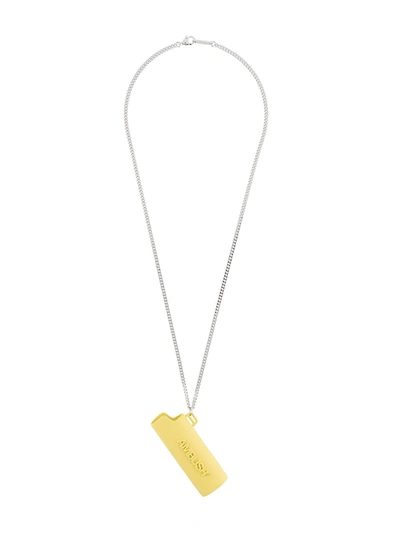 Shop Ambush Logo Lighter Necklace In Yellow