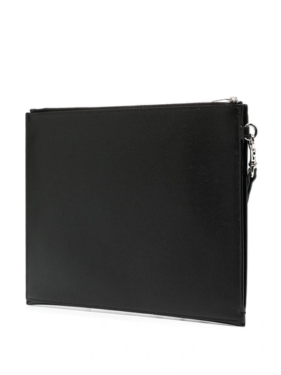 Shop Saint Laurent Leather Ipad Holder In Black