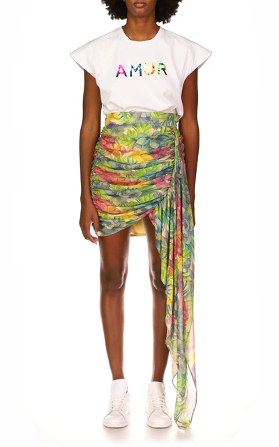 Shop Amur Ally Chiffon Wrap Skirt In Multi