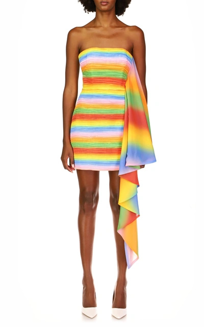 Shop Amur Kay Printed Satin Mini Dress In Multi