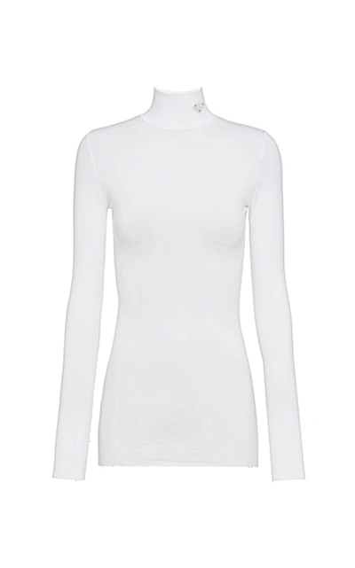 Shop Prada Women's Knit Pullover In White,black