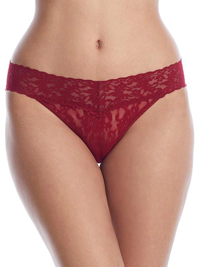 Shop Hanky Panky Signature Lace V-kini In French Bordeaux