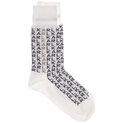 Shop Karl Lagerfeld Men's Socks In White
