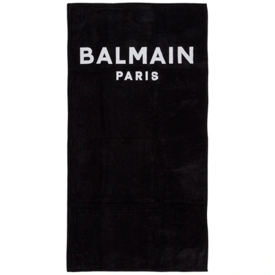 Shop Balmain Men's Beach Towel In Black