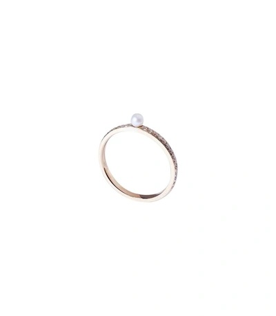 Shop Anissa Kermiche Pearl Pavé Ring In Gold