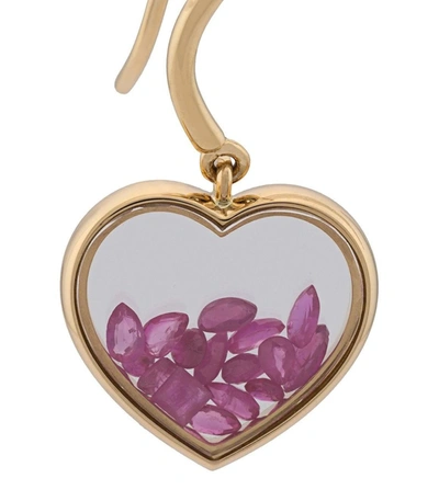 Shop Aurelie Bidermann Chivor Ruby Heart Earrings In Purple