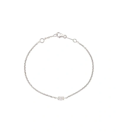 Shop Anita Ko 18kt White Gold Marquis Diamond Chain Bracelet In Silver