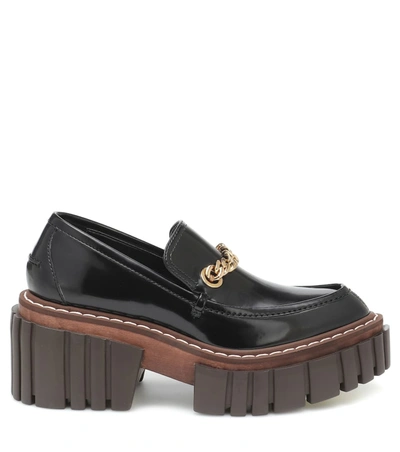 Shop Stella Mccartney Emilie Faux Leather Loafers In Black