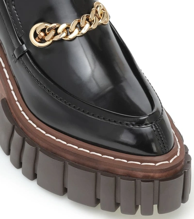 Shop Stella Mccartney Emilie Faux Leather Loafers In Black