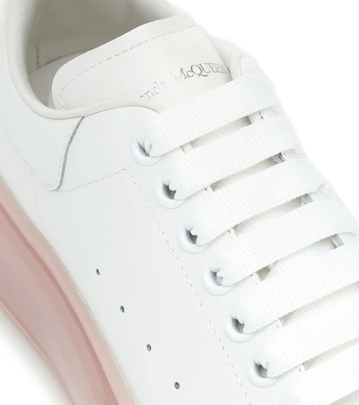 Shop Alexander Mcqueen Bubble Leather Sneakers In White