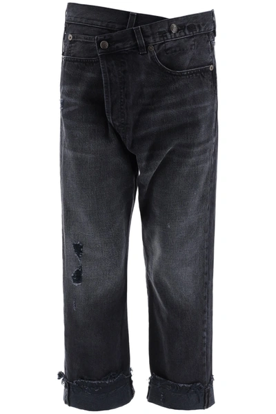 Shop R13 Cross Over Jeans In Jake Black (grey)