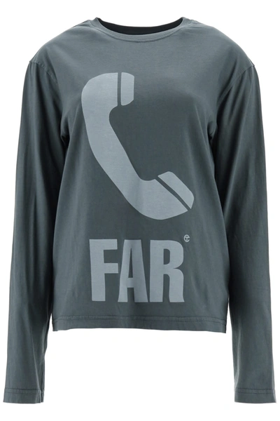 Shop Telfar Telephone T-shirt In Off Black (grey)