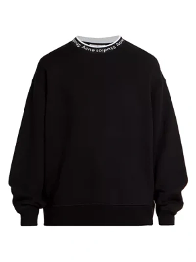 Shop Acne Studios Fulton Logo-trimmed Sweatshirt In Black