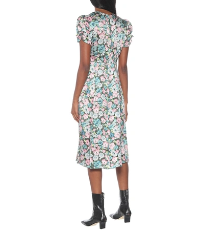 Shop Marc Jacobs Floral Silk Jacquard Midi Dress In Multicoloured