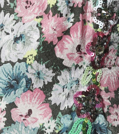 Shop Marc Jacobs Floral Silk Jacquard Midi Dress In Multicoloured