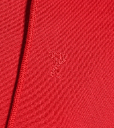 Shop Ami Alexandre Mattiussi Ami De Caur Cotton Jersey Hoodie In Red