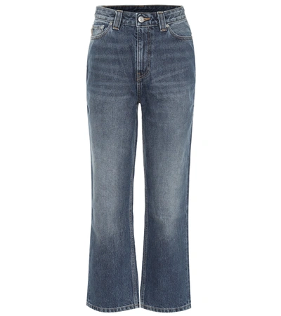 Shop Ganni High-rise Straight Jeans In Blue