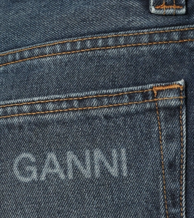 Shop Ganni High-rise Straight Jeans In Blue