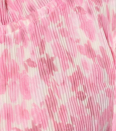 Shop Ganni Floral Georgette Blouse In Pink