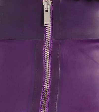 Shop Saint Laurent Latex Pencil Skirt In Purple