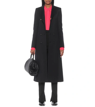 Shop Bottega Veneta Stretch-wool Twill Coat In Black