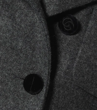 Shop Gucci Wool Flannel Coat In Grey